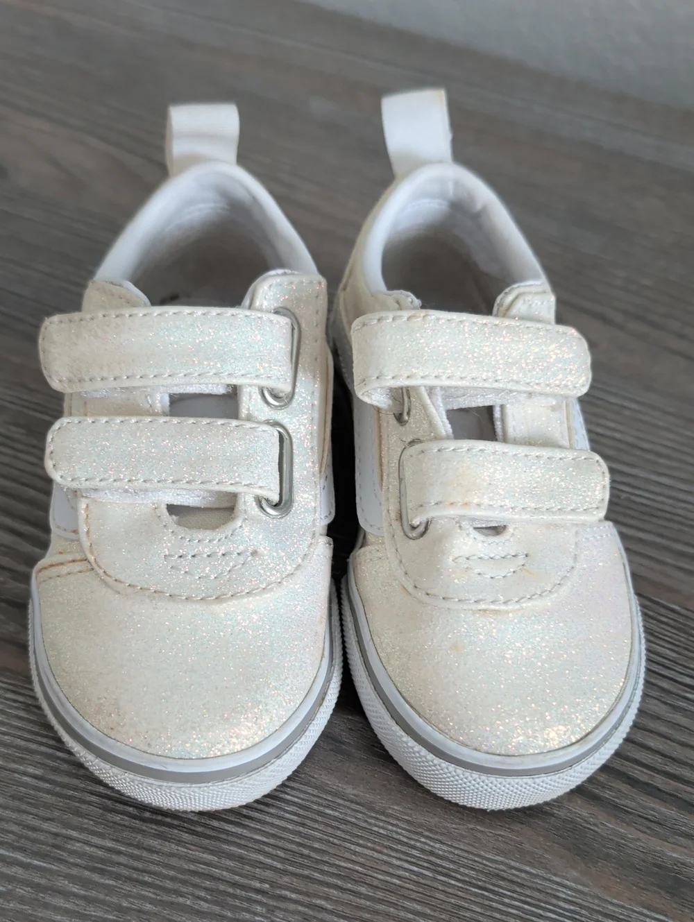 Vans Baby Girl WARD V Gold Glitter Sneakers Gym Shoes
